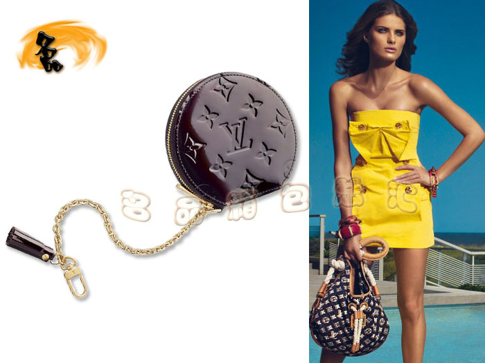 M91413 LV錢(qián)包 LV零錢(qián)包 LV漆皮女包 LV亮皮包 LV壓花女士硬幣包 深紫色