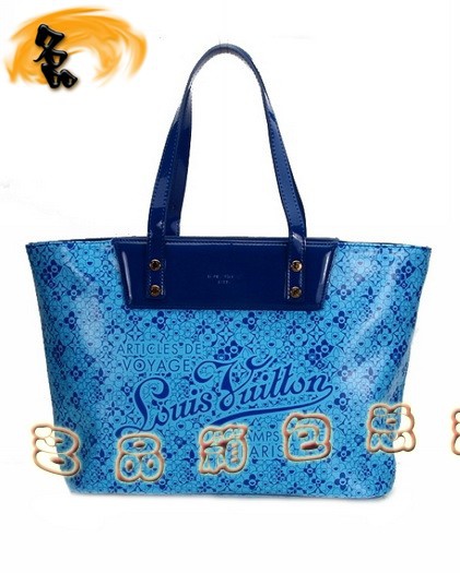 M93161 LV最新款沙灘包 LV亮皮女包 LV單肩包 LV女包 村上隆設(shè)計 藍(lán)色