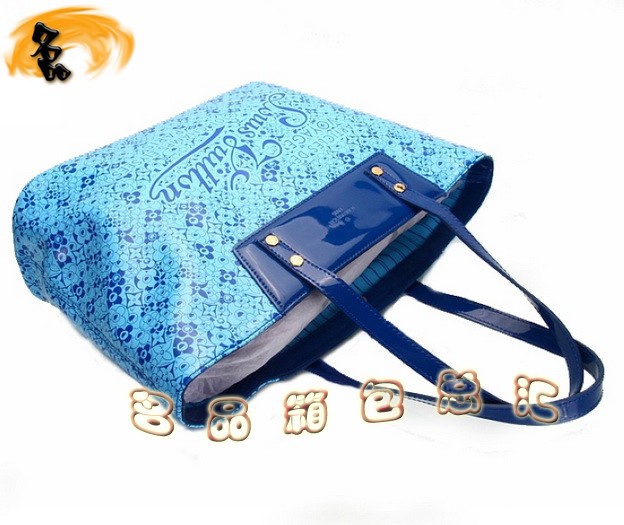 M93161 LV最新款沙灘包 LV亮皮女包 LV單肩包 LV女包 村上隆設(shè)計 藍(lán)色