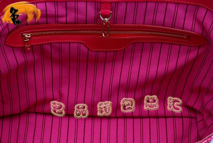 M93160 LV最新款沙灘包 LV亮皮女包 LV單肩包 LV女包 村上隆設計 桃紅色