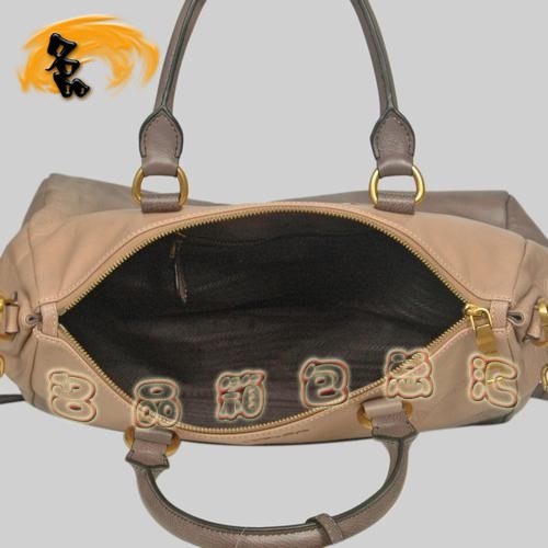 8589 Prada最新款時尚休閑女包 普拉達經典手提包 Prada斜挎包 黑配粉色