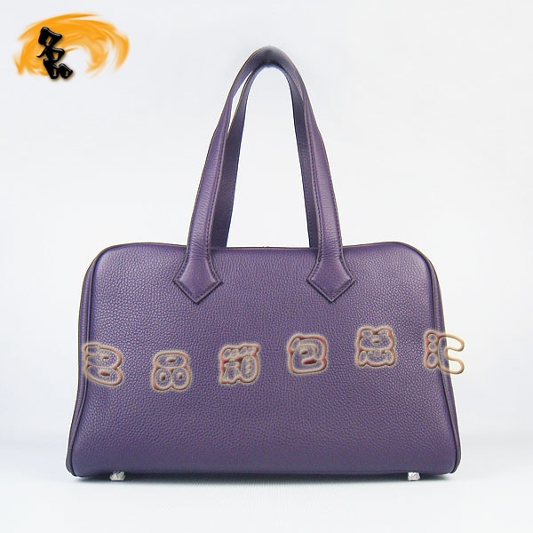 H2802 Hermes進(jìn)口牛皮荔枝紋女包 Hermes單肩包 愛馬仕手提包 配有絲巾 紫色