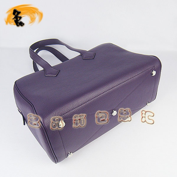 H2802 Hermes進(jìn)口牛皮荔枝紋女包 Hermes單肩包 愛馬仕手提包 配有絲巾 紫色