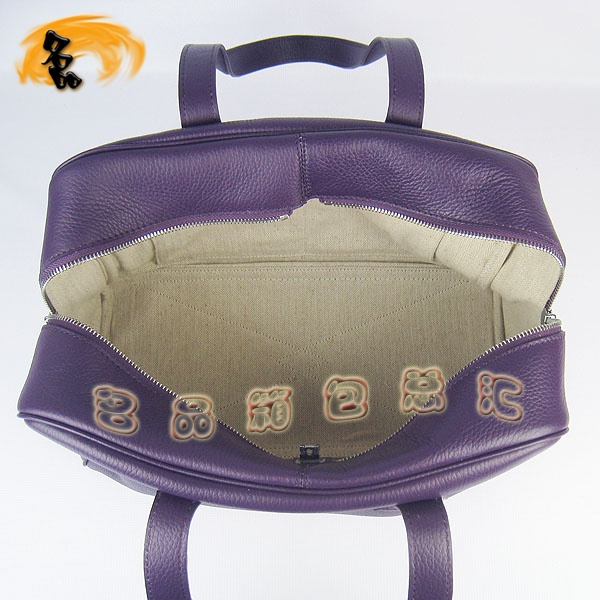 H2802 Hermes進(jìn)口牛皮荔枝紋女包 Hermes單肩包 愛馬仕手提包 配有絲巾 紫色