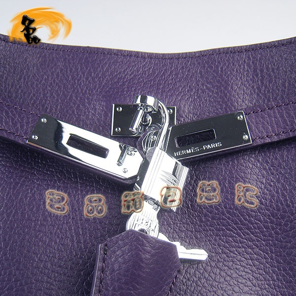 H2804 Hermes最新款時(shí)尚休閑女包 荔枝紋 Hermes單肩包 愛(ài)馬仕斜挎包 紫色