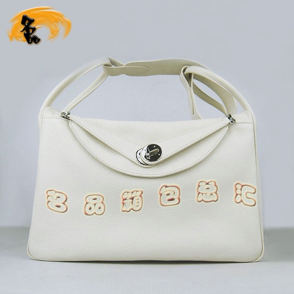 6208 Hermes Lindy系列 Hermes單肩包 女包 Hermes 手提包荔枝紋 米白色