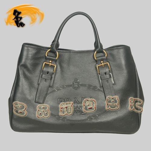 8602 Prada熱銷1:1品質女包 普拉達高檔牛皮手提包 Prada斜挎包 黑色