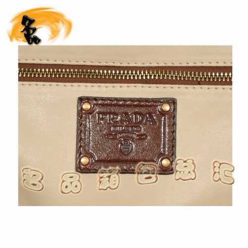 081117 Prada高檔女包 普拉達(dá)經(jīng)典時尚全皮手提包 Prada肩包 啡色