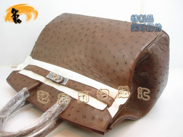 04595 鴕鳥皮手提包 Hermes Birkin 鉑金包 Hermes 女包 啡色 專業訂制品 實時報價