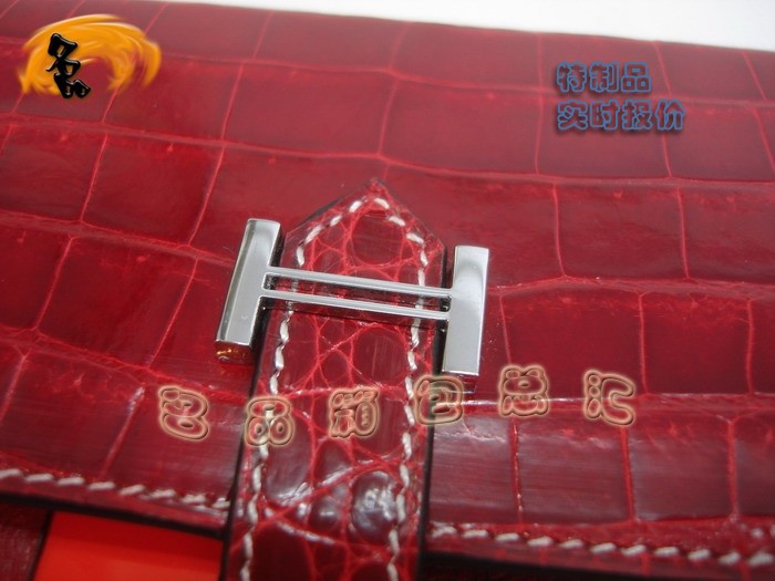 04618 Hermes最新款 Hermes真鱷魚皮 時(shí)尚女士錢夾 愛馬仕長款錢包 紅色 實(shí)時(shí)報(bào)價(jià)