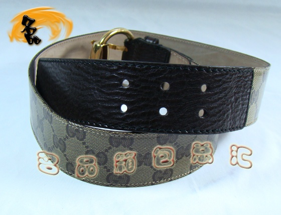 207558 Gucci皮帶 Gucci最新款 古奇時尚男士皮帶 Gucci腰帶 雙G水晶防水面料