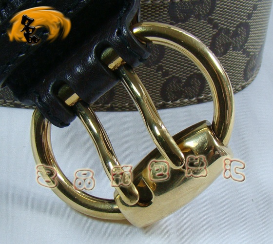 207558 Gucci皮帶 Gucci最新款 古奇時尚男士皮帶 Gucci腰帶 雙G水晶防水面料