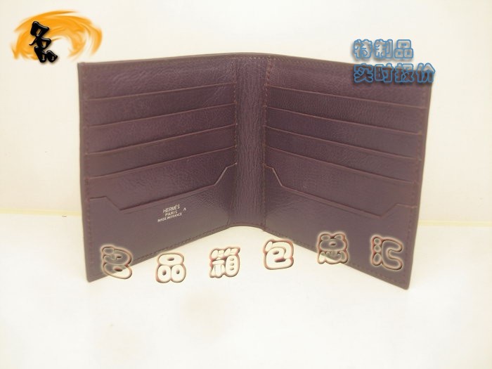 07486 Hermes錢包 Hermes真鱷魚皮 最新款短款錢包 愛馬仕錢夾 深紫色