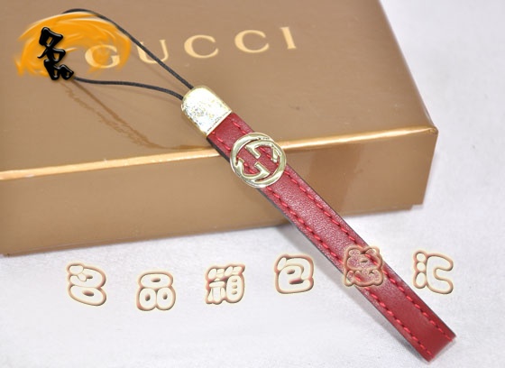 115279 Gucci手機鏈 Gucci進口高檔牛皮時尚女士手機掛飾 Gucci飾品 紅色