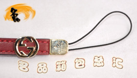 115279 Gucci手機鏈 Gucci進口高檔牛皮時尚女士手機掛飾 Gucci飾品 紅色