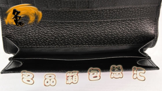 112715 Gucci經典雙G花布女士錢夾 Gucci長款錢包 Gucci女包 錢包 黑色