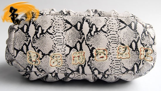 69588 Prada最新款 蛇紋女士手提包 普拉達進口牛皮時尚休閑女包 米白色