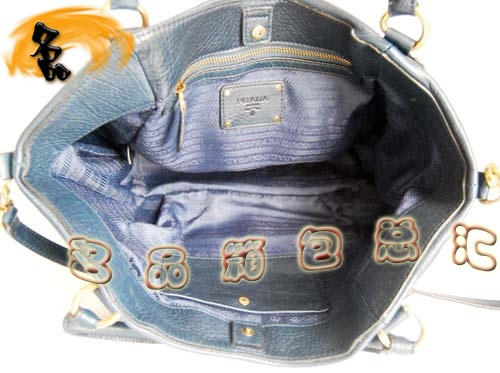 80057 原版一比一品質(zhì) Prada最新款牛皮時尚女士手提包 Prada斜挎包 女包 深藍(lán)色