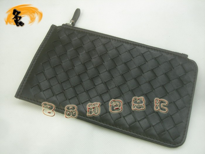 08685 Bottega Veneta羊皮手工編織錢包 BV卡夾 Bottega長款錢包 卡包 深啡色