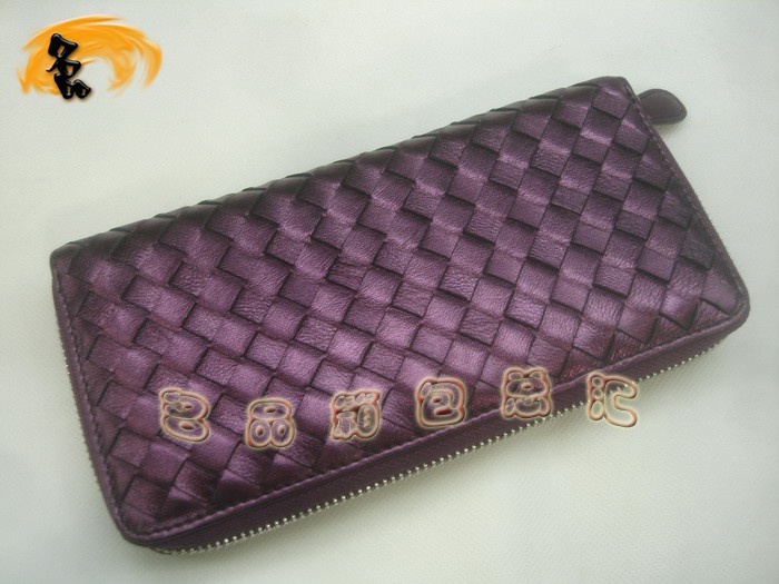 08621 Bottega Veneta經典款羊皮編織女包 Bottega Veneta時尚女士長款錢包 紫色