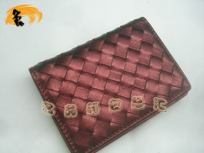 08826 Bottega Veneta經(jīng)典羊皮編織工藝 寶緹嘉卡夾 BV錢(qián)包 Bottega卡包 棗紅色
