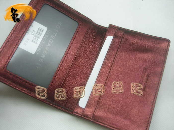 08826 Bottega Veneta經(jīng)典羊皮編織工藝 寶緹嘉卡夾 BV錢(qián)包 Bottega卡包 棗紅色