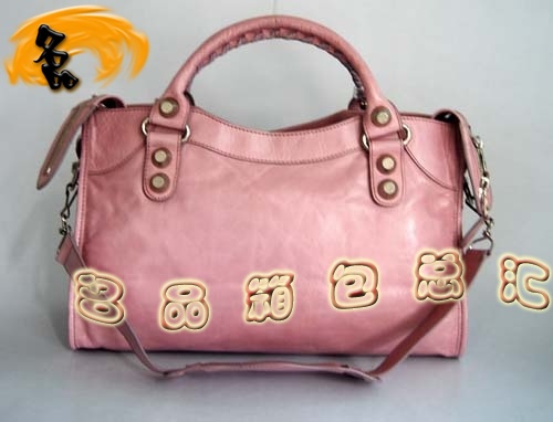 084332A 一比一品質(zhì) 經(jīng)典款機車包 巴黎世家單肩包 Balenciaga手提包 女包 淺粉色