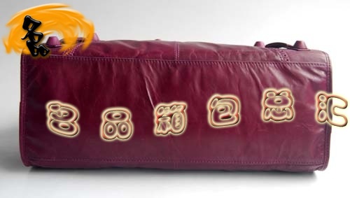 084824 Balenciaga手提包 最新款皮釘花邊牛皮時尚休閑女包 巴黎世家女包 深紅色