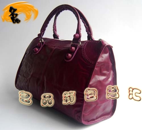 084824 Balenciaga手提包 最新款皮釘花邊牛皮時尚休閑女包 巴黎世家女包 深紅色