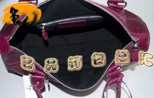 084824 Balenciaga手提包 最新款皮釘花邊牛皮時尚休閑女包 巴黎世家女包 深紅色