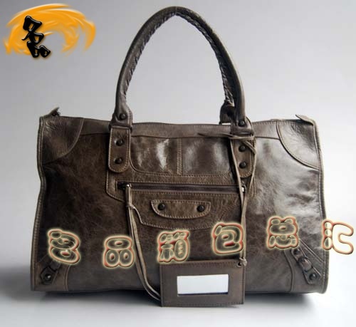 084324 Balenciaga單肩包 Balenciaga羊皮女包 機車包 巴黎世家手提包 銀灰色