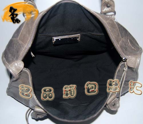 084324 Balenciaga單肩包 Balenciaga羊皮女包 機車包 巴黎世家手提包 銀灰色