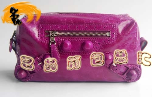 084611 Balenciaga手拿包 進口牛皮時尚女士手包 巴黎世家女包 手抓包 中紫色
