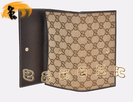 245723 Gucci最新款 Gucci時(shí)尚女士錢(qián)夾 Gucci錢(qián)包 古奇帆布包 卡包 杏配深啡色