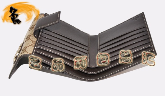 245727 Gucci經典雙G花布錢包 Gucci女士錢夾 Gucci錢包 古奇卡包 杏配啡色