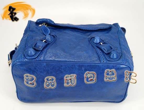 08480 Balenciaga女包 手提包 巴黎世家單肩包 進口羊皮時尚休閑女包 藍色