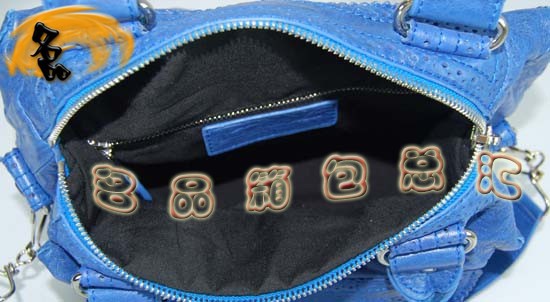08480 Balenciaga女包 手提包 巴黎世家單肩包 進口羊皮時尚休閑女包 藍色
