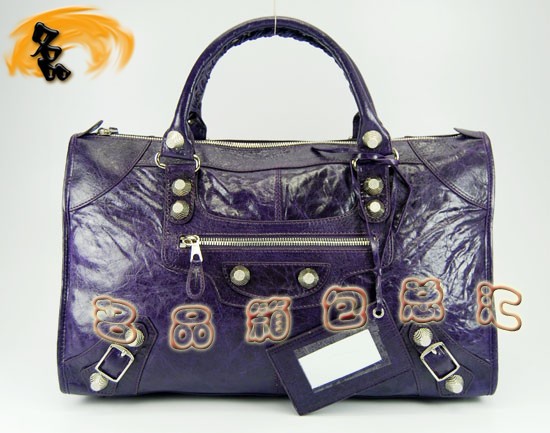 084324A Balenciaga女包 手提包 巴黎世家手提包 進口羊皮時尚休閑女包 深紫色