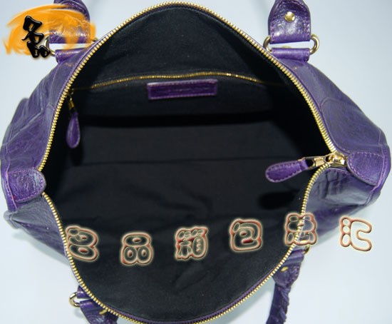 084324B Balenciaga女包 手提包 進口羊皮時尚休閑女包 巴黎世家手提包 深紫色