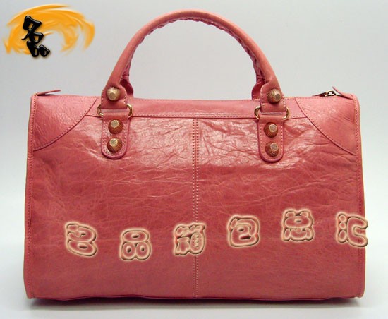 084324B Balenciaga女包 手提包 巴黎世家手提包 進口羊皮時尚休閑女包 粉紅色