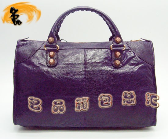 084324B Balenciaga女包 手提包 巴黎世家手提包 進口羊皮時尚休閑女包 紫色