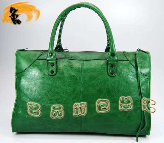 084324 Balenciaga機車包 單肩包 進口羊皮時尚休閑女包 巴黎世家手提包 草綠色