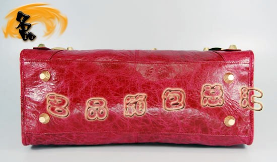 084328B Balenciaga女包 手提包 巴黎世家單肩包 進口羊皮時尚休閑女包 紅色