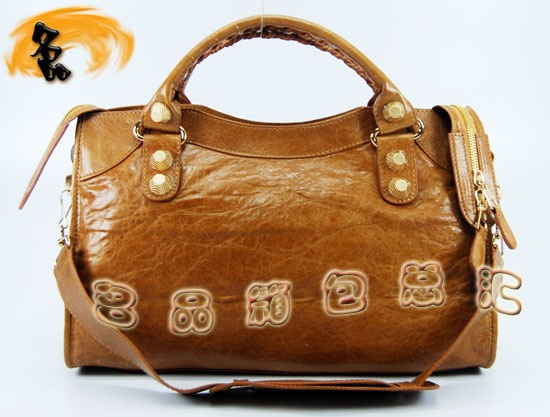 084332B 單肩包 Balenciaga女包 巴黎世家手提包 進口羊皮時尚休閑女包 駝色