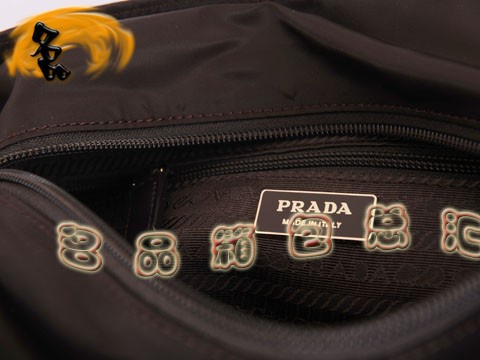 BN1107 普拉達最新款 經典防水帆布女包 Prada手提包 Prada斜挎包 啡色