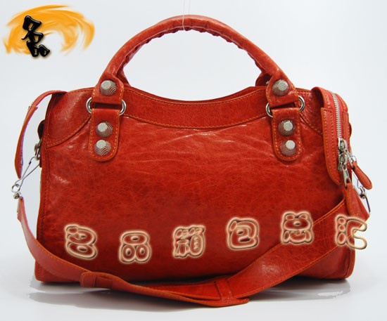 084332A Balenciaga女包 單肩包 巴黎世家手提包 進口羊皮時尚休閑女包 橙色