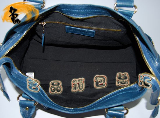 084328B Balenciaga女包 手提包 巴黎世家單肩包 進口羊皮時尚休閑女包 寶藍色