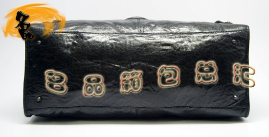 084334 Balenciaga機車包 單肩包 巴黎世家手提包 進口羊皮大金釘時尚女包 黑色