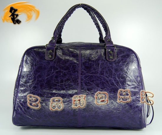 084355 Balenciaga女包 進(jìn)口羊皮時(shí)尚休閑女包 手提包 巴黎世家手提包 深紫色