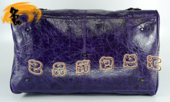 084355 Balenciaga女包 進(jìn)口羊皮時(shí)尚休閑女包 手提包 巴黎世家手提包 深紫色
